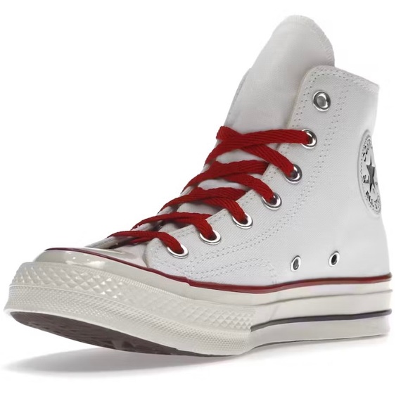 White Converse High Top with Red Crystal Heart - Picture 3 of 4